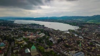 4 k görüntüleri Zürih'cityscape panorama, İsviçre  