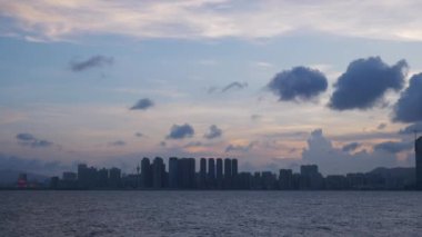 Zhuhai cityscape akşam hava panorama 4 k Çin