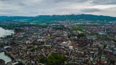 4 k görüntüleri Zürih'cityscape panorama, İsviçre  
