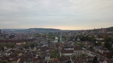 4 k görüntüleri Zürih'cityscape panorama, İsviçre  