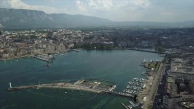 4k Görüntüler: Cenevre şehir manzarası, İsviçre  