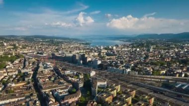4 k görüntüleri Zürih'cityscape panorama, İsviçre  
