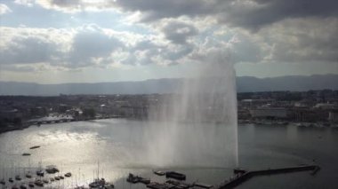 4k Görüntüler: Cenevre şehir manzarası, İsviçre  