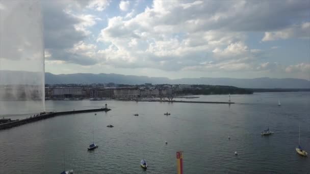 Beelden Van Genève Stadsgezicht Panorama Zwitserland — Stockvideo