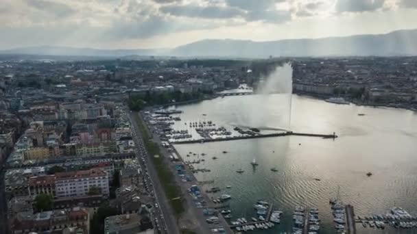 Footage Geneva Cityscape Panorama Switzerland — стокове відео