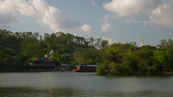 Solig Dag Semester Zhuhai Staden Berömda Jingshan Park Panorama Kina — Stockvideo