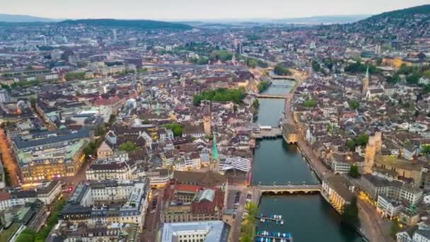 Filmagem Panorama Paisagem Urbana Zurique Suíça — Vídeo de Stock