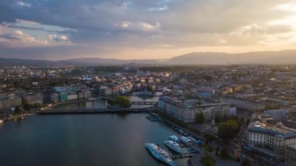 Footage Geneva Cityscape Panorama Switzerland — Stock Video