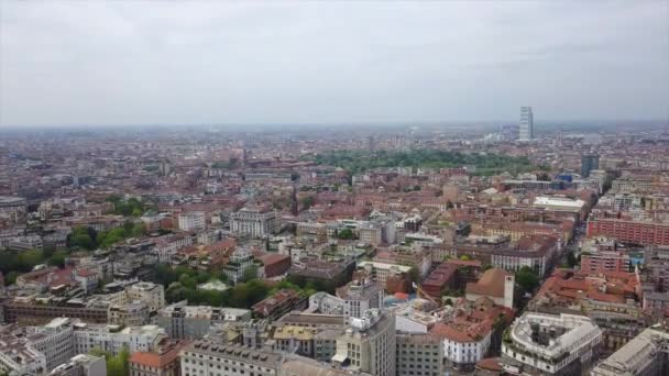 Πλάνα Του Μιλάνου Cityscape Πανόραμα Στο Χρόνο Ημέρας Ιταλία — Αρχείο Βίντεο