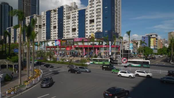 Tráfego Cidade Zhuhai Rua Encruzilhada Aérea Panorama Imagens — Vídeo de Stock