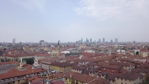 Film Milano Stadsbilden Panorama Dagtid Italien — Stockvideo