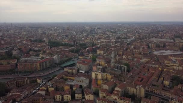 Film Milano Stadsbilden Panorama Dagtid Italien — Stockvideo