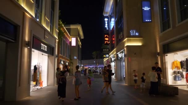 夜の映像で珠海市通り交差点 — ストック動画