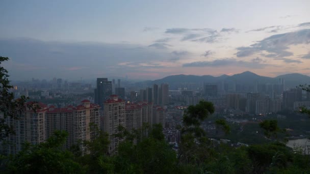 Zhuhai Paisaje Urbano Panorama Aéreo Noche China — Vídeo de stock