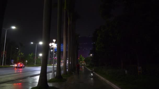 Νύχτα Zhuhai Κυκλοφορία Της Πόλης Οδός Σταυροδρόμι Εναέρια Πανόραμα Timelapse — Αρχείο Βίντεο