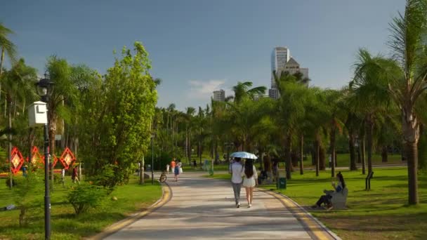 Słoneczny Dzień Wakacje Zhuhai City Słynnego Jingshan Park Panorama Chiny — Wideo stockowe
