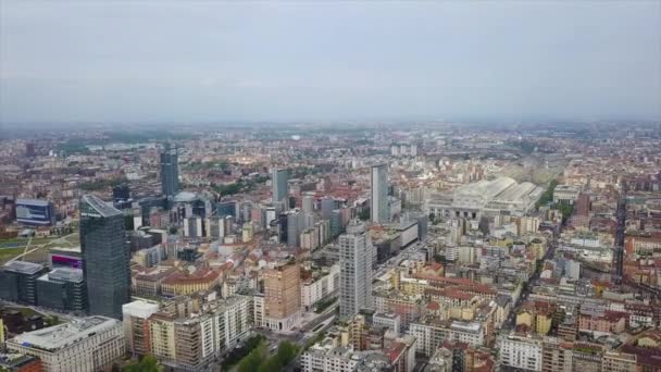 Aufnahmen Des Stadtpanoramas Von Mailand Bei Tag Italien — Stockvideo