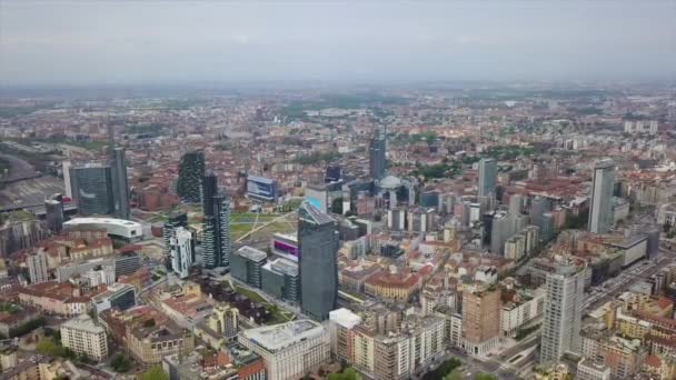 Съемка Панорамы Милана Днем Италия — стоковое видео