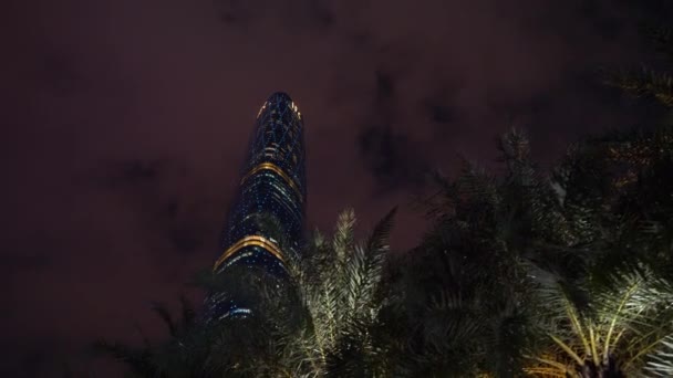 Noaptea Panorama Aeriană Peisajului Din Guangzhou Imagini Din China — Videoclip de stoc