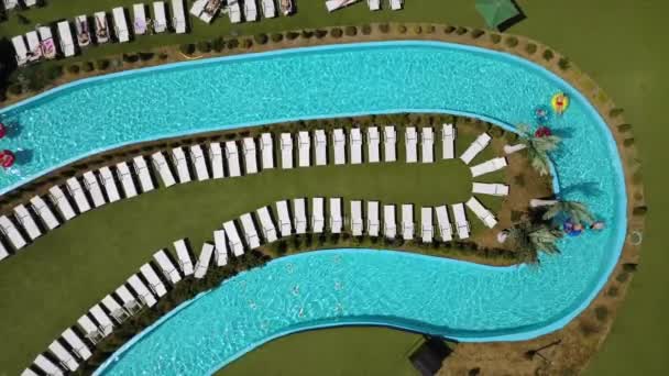 夏の日最大水公園プール パノラマ ミンスク ベラルーシを空中 — ストック動画