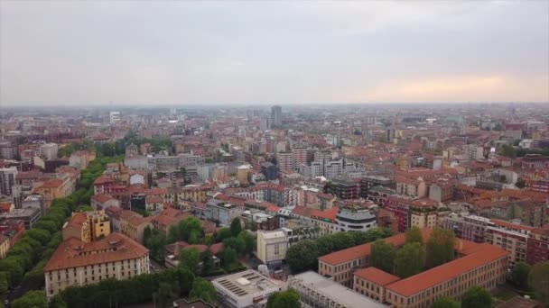 Filmagem Panorama Paisagem Urbana Milão Durante Dia Itália — Vídeo de Stock