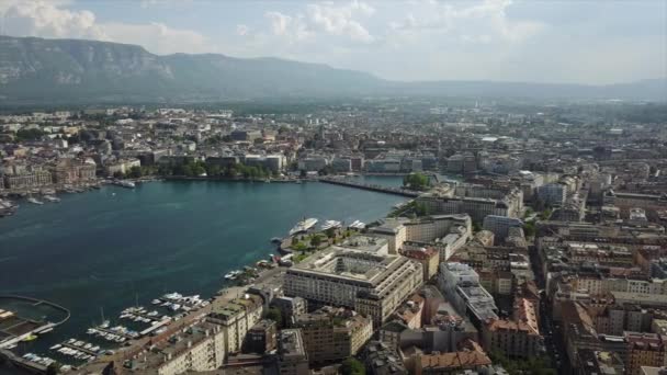 Verfilmung Des Genfer Stadtpanoramas Schweiz — Stockvideo