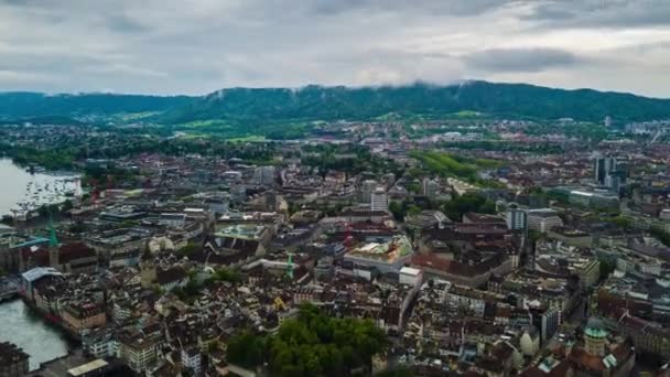 Beelden Van Zürich Stadsgezicht Panorama Zwitserland — Stockvideo