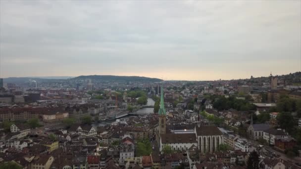 Görüntüleri Zürih Cityscape Panorama Sviçre — Stok video