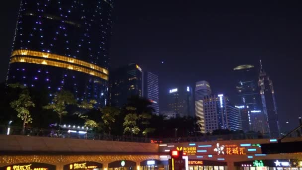 Night Time Guangzhou Industrial Cityscape Aerial Panorama Footage China — Stock Video