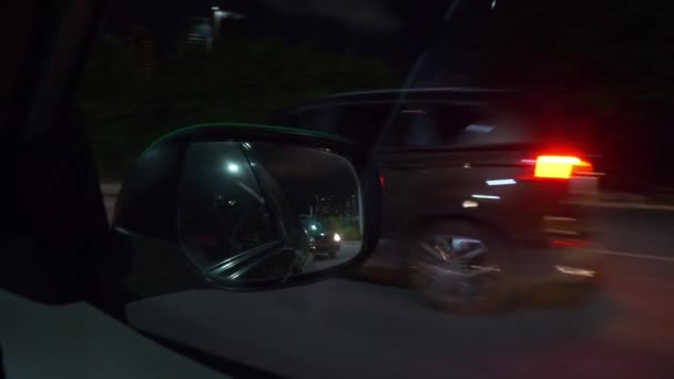 夜の珠海市のトラフィック 通り交差点空中パノラマ タイムラプス映像 — ストック動画