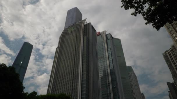Dag Tijd Guangzhou Skyline Luchtfoto Panorama Beelden China — Stockvideo