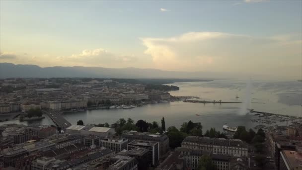 Beelden Van Genève Stadsgezicht Panorama Zwitserland — Stockvideo