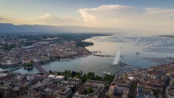 Beelden Van Genève Stadsgezicht Panorama Zwitserland — Stockvideo