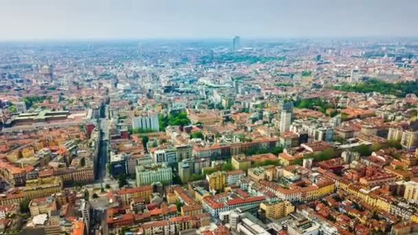 Milan Görüntüleri Cityscape Panorama Adlı Gündüz Talya — Stok video