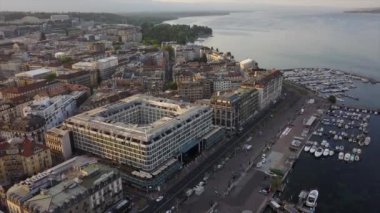 4k Görüntüler: Cenevre şehir manzarası, İsviçre  