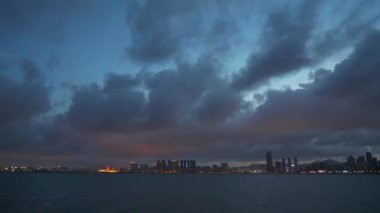 Zhuhai cityscape akşam hava panorama 4 k Çin