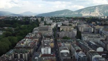 4k Görüntüler: Cenevre şehir manzarası, İsviçre  