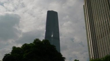 Gün zaman guangzhou gökyüzü hava panorama. 4 k görüntüleri Çin