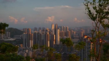Zhuhai cityscape akşam hava panorama 4 k Çin