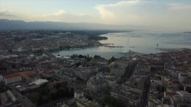 4k Görüntüler: Cenevre şehir manzarası, İsviçre  