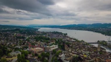 4 k görüntüleri Zürih'cityscape panorama, İsviçre  