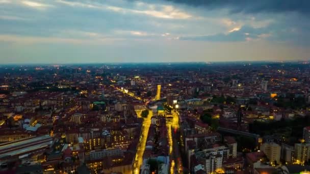 Съемка Панорамы Милана Днем Италия — стоковое видео