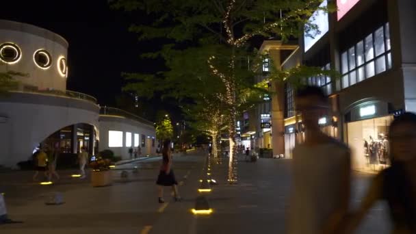 Zhuhai City Street Crossroad Luftbild Bei Nacht Aufnahmen — Stockvideo