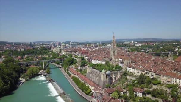 Filmagem Panorama Paisagem Urbana Berna Suíça — Vídeo de Stock