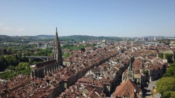 Beelden Van Bern Stadsgezicht Panorama Zwitserland — Stockvideo