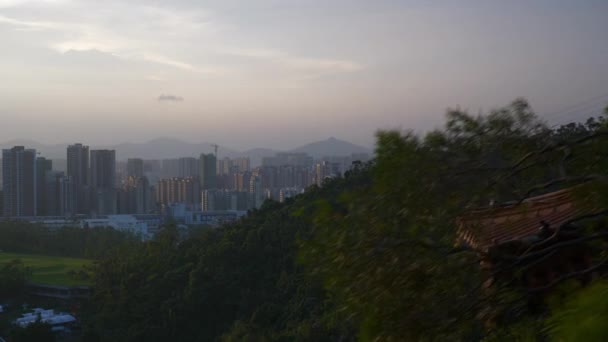 Zhuhai város tengerparti légi panoráma — Stock videók