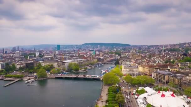 Zürich stadsgezicht panorama — Stockvideo