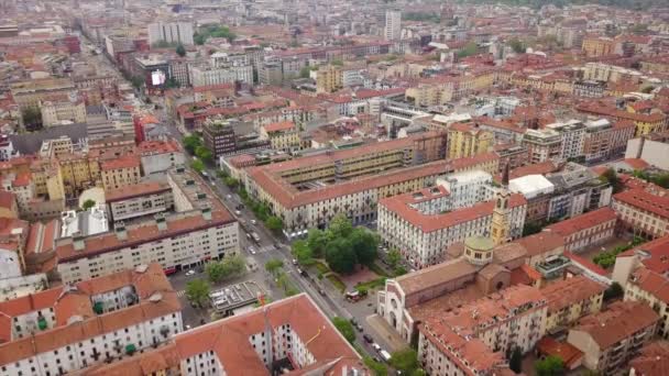 Πλάνα Του Μιλάνου Cityscape Πανόραμα Στο Χρόνο Ημέρας Ιταλία — Αρχείο Βίντεο