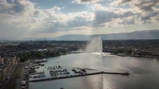 Footage Geneva Cityscape Panorama Ελβετία — Αρχείο Βίντεο