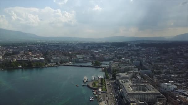 Verfilmung Des Genfer Stadtpanoramas Schweiz — Stockvideo